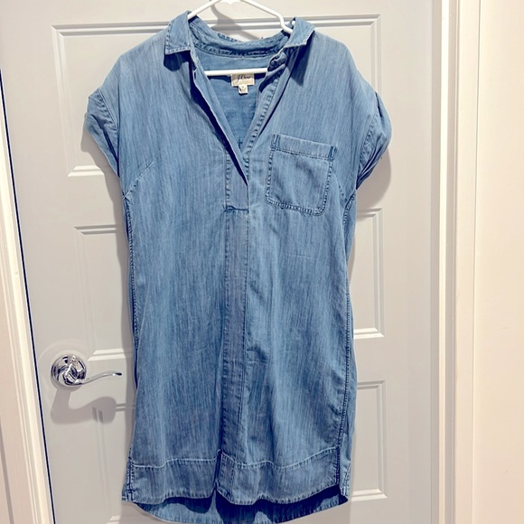 JCrew Chambray Midi Tshirt Dress - Picture 1 of 4